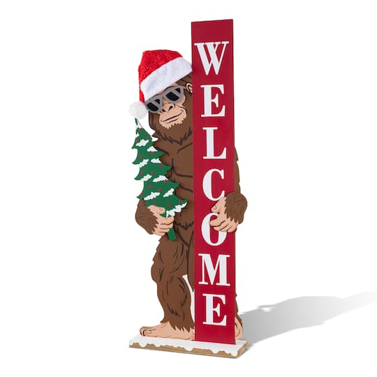 Glitzhome® 36.5" Christmas Wooden Big Foot Porch Decor